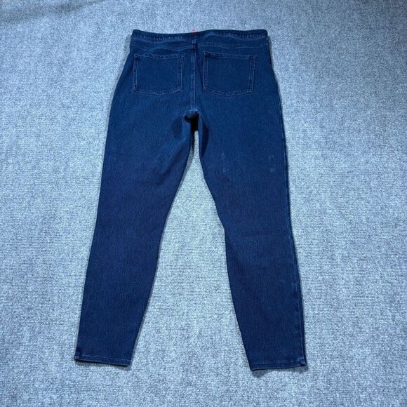 Spanx Jeans Womens 1X Skinny Ankle Blue Darkwash High Rise Pull On - Picture 2 of 9